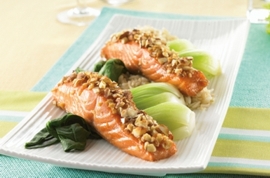 Maple Baked Salmon with Chopped Almonds